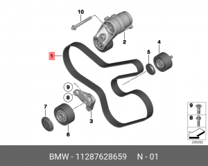 ремень поликлиновой! 8PK1478\ BMW E70/E71/F07/F10 11 28 7 628 659 BMW