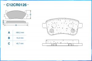 Тормозные колодки задние Low Metallic C12CR0126 C12CR0126 CWORKS