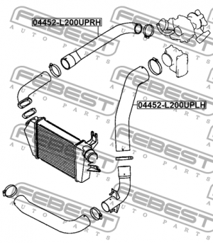 Патрубок системы охлаждения 04452-L200UPRH 04452-L200UPRH FEBEST