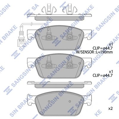 Колодки передние VW TRANSPORTER V/VI SP4203 SP4203 SANGSIN