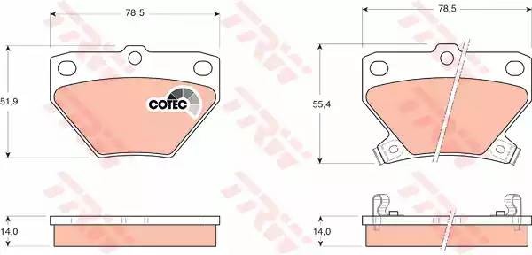 GDB3243 741 02=FDB1395=572450B!колодки дисковые з.\Toyota Yaris 1.0-1.5/1.4D/Cel GDB3243 TRW