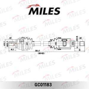 Привод в сборе левый FORD FOCUS II 2.0 04- (GKN 305116) GC01183 GC01183 MILES