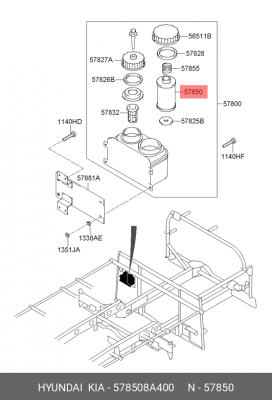 Фильтр бачка насоса ГУР AERO SPACE 578508A400 HYUNDAI KIA