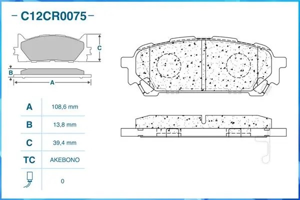 Тормозные колодки задние Low Metallic C12CR0075 C12CR0075 CWORKS