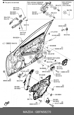 GBFN58270 CHECKER,DOOR GBFN58270 MAZDA