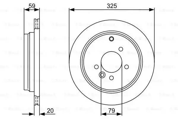 Диск тормозной LAND ROVER Discovery (04-) задний (1шт.) BOSCH 0 986 479 375 BOSCH