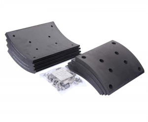 Накладка тормозной колодки МАЗ-5440 задней сверленая расточен. комплект 8шт. с з 350-33-010 MEGA POWER