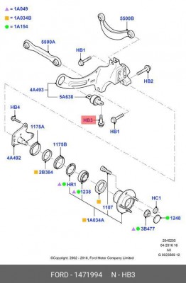 Болт FORD Focus крепления рычага заднего (М12х30) OE 1 471 994 FORD
