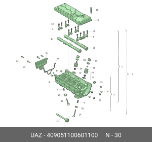 Вал распределительный ЗМЗ-409051 впускной (ОАО ЗМЗ) 409051100601100 UAZ UAZ