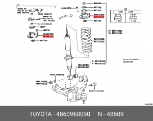 СУППОРТ АМОРТИЗАТОРА 48609-60090 48609-60090 TOYOTA