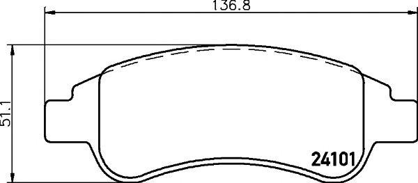 Колодки тормозные PEUGEOT Partner, 207, 307, 1007 CITROEN C4, Berlingo передние  2410101 TEXTAR