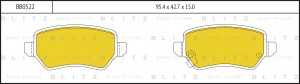 Колодки тормозные дисковые задние KIA Cee'd/Pro Cee'd 12- BB0522 BB0522 BLITZ