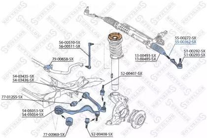 тяга рулевая!\ BMW E87/E90/E91 1.6-2.0/1.8D/2.0D 04> 55-00362-SX STELLOX