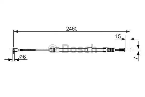 трос ручника передний! L=2460\ MB Sprinter 901-904, VW LT 28-46 95-06 1 987 477 855 BOSCH