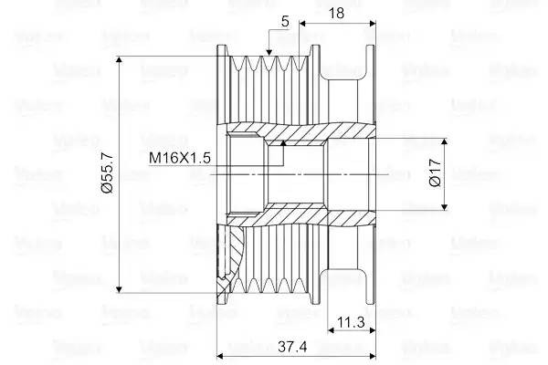 Шкив генератора 588034 VALEO PHC