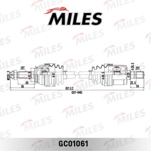 Привод в сборе левый HYUNDAI ACCENT 99- GC01061 GC01061 MILES