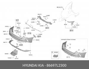86697L2300 PIECERR BUMPER SIDE 86697L2300 HYUNDAI KIA