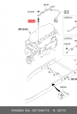 СВЕЧА НАКАЛА 36710-4A710 D4CB ОРИГИНАЛ 367104A710 HYUNDAI
