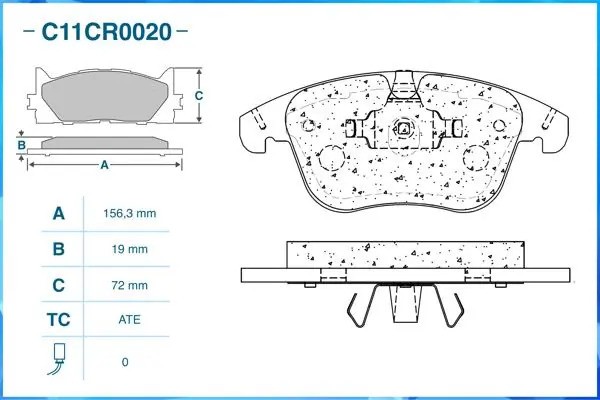 Тормозные колодки передние Low Metallic C11CR0020 C11CR0020 CWORKS