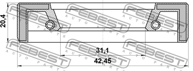Сальник датчика фаз газораспределения 31.1x42.45x8.6x20.4 FORD MONDEO 2007­2014  95FAY-33420920X FEBEST
