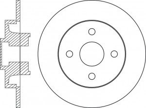 Тормозной диск CITROEN C3 1,4 09-/C4 1,6 04-10/ PEUGEOT 207/307 RN1747H RN1747H NIBK
