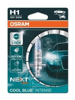 Лампа 12V H1 55W P14.5s +100% 5000K блистер Cool Blue Intense NextGen OSRAM 64150CBN01B OSRAM