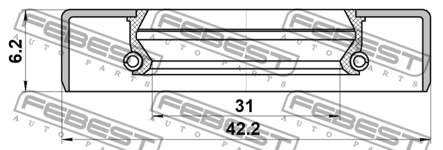Сальник полуоси 31x42.2x6.2x6.2 FORD EXPLORER 2011-2013 95GDY-32420606C 95GDY-32420606C FEBEST