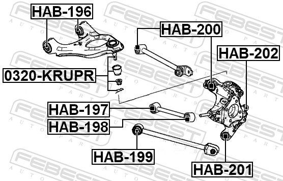 ОПОРА ШАРОВАЯ ЗАДНЕГО ВЕРХНЕГО РЫЧАГА 0320-KRUPR 0320-KRUPR FEBEST