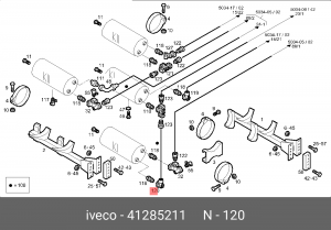 фитинг! угловой для трубки 12х1.5\ IVECO 41285211 IVECO