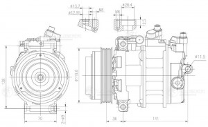 Компрессор MERCEDES Sprinter (95-06) кондиционера LUZAR LCAC 1552 LUZAR
