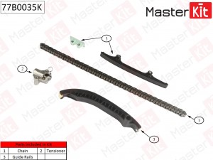 Комплект цепи ГРМ FORD Transit 2,4 Duratorq TC 10- без звездочек 77B0035K 77B0035K MASTER KIT