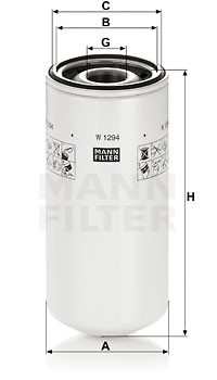 Фильтр масляный CUMMINS 3313279, DET DIESEL. W 1294 MANN FILTER