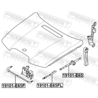 трос открывания капота! средний\ BMW E65 19101-E65F FEBEST