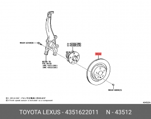 ДИСК ТОРМОЗНОЙ ПЕР ЛЕВЫЙ GS... 05- / DIS 43516-22011 TOYOTA