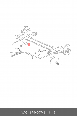 Кронштейн VW Polo привода стояночного тормоза OE 6R0 609 746 VAG