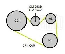 Ролик привод. ремня BMW 3 F30 (11-)/5 F10 (11-) 2.0i [N20;26] (с натяж. мех.) (C CM 2608 TRIALLI