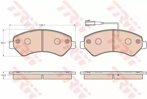 Колодки тормозные FIAT Ducato (06-) передние (4шт.) TRW GDB1982 TRW