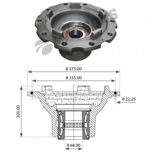 Ступица SCANIA P,R series передняя (с подшипником) MANSONS 100.566 MANSONS