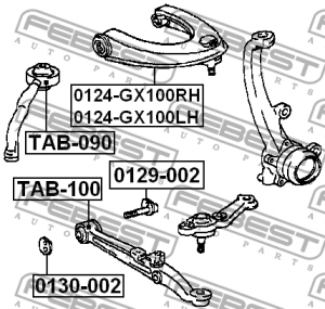Рычаг подвески 0124-GX100LH 0124-GX100LH FEBEST