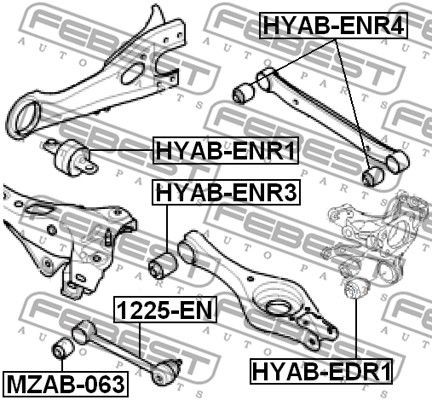 Сайлентблок задн цапфы HYAB-EDR1 HYAB-EDR1 FEBEST