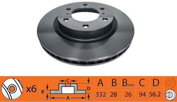 Диск тормозной передний MITSUBISHI PAJERO IV 07- BR23132T BR23132T SB NAGAMOCHI