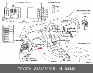 датчик включения стоп сигналов!\ Toyota Camry 06-11/Land Cruiser Prado 03-09 84340-69015 TOYOTA