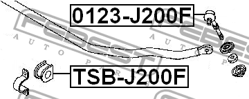 Втулка стабилизатора TOYOTA RUSH J200E,J210E 2006.01-2016.05 TSB-J200F TSB-J200F FEBEST