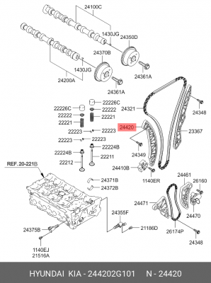 Успокоитель цепи ГРМ 244202G101 HYUNDAI KIA