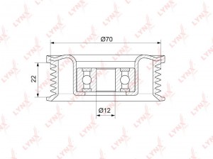 Ролик приводного ремня TOYOTA Land Cruiser,Tundra LEXUS GS300,GX470 обводной LYN PB-7134 LYNXAUTO