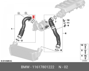 кольцо уплотнительное!\ BMW M47/M57/M57M2 All 11 61 7 801 222 BMW