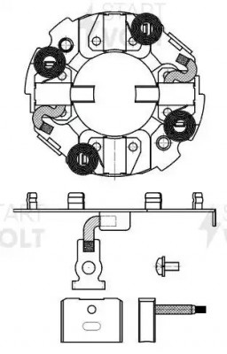 Узел щеточный стартера для а/м Mercedes-Benz Actros MP4/MP5 (11-) с дв. OM471 (V VBS 1598 START VOLT