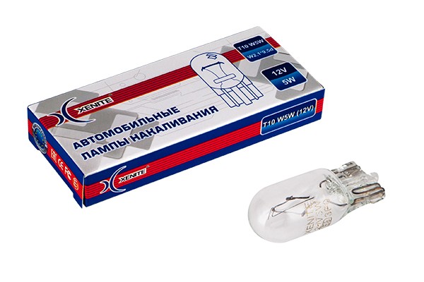 лампа подсветки! W5W, T10, 12V (1 шт.)\ 1007062 XENITE