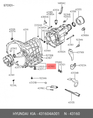 Поддон HYUNDAI Porter КПП OE 431604A001 HYUNDAI KIA