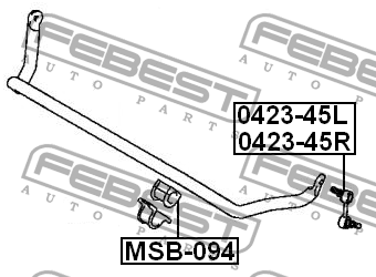Втулка стабилизатора MITSUBISHI PAJERO V20-50 1990.10-1999.11 MSB-094 MSB-094 FEBEST
